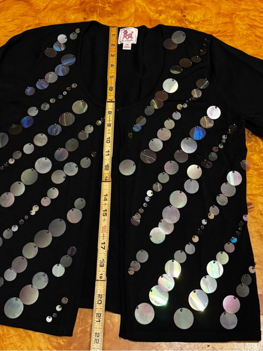 Black Sequin Disc Cardigan with Matching Tank - Picture 9 of 12